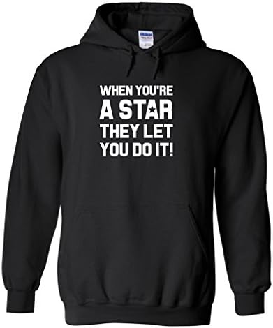 Mad Over Shirts When You're A Star They Let You Do It Men's Medium Black Hoodie