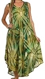 Sakkas 00831 Starlight Caftan Tank Dress / Cover Up - Avocado / Green - One Size
