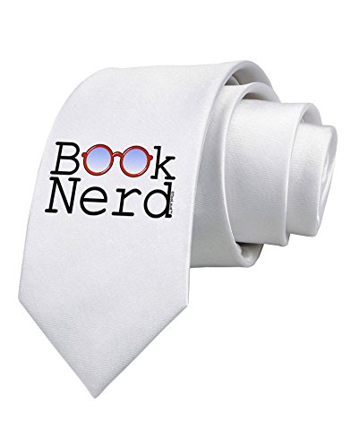 TooLoud Book Nerd Printed White Neck Tie
