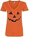 Threadrock Women's Halloween Pumpkin Face V-neck T-shirt