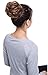 Benehair Hair Bun Hairpiece Scrunchy Updo Hair Pieces Fluffy Scrunchies Donut Hairpiece Synthetic Curly Wavy Messy Chignons With Elastic Rubber Band Light Brown-Thicker 1pc 35g