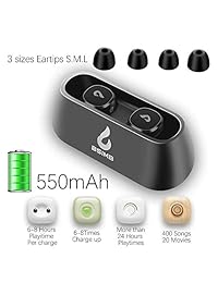 BSIMB Auriculares inalámbricos Bluetooth 5.0 24H Playtime 3D estéreo sonido Bluetooth auriculares portátil de carga funda micrófono incorporado B1