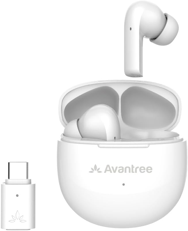 Avantree Reverb Wireless Earbuds for PC PS5 PS4 Gaming aptX Voice aptX Adaptive