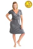 Kindred Bravely The Angelina Ultra Soft Maternity & Nursing Nightgown Dress (Slate Grey, Large)