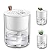 Humidifiers, DCMEKA Mini Small Humidifier for Bedroom, USB Cool Mist Humidifier for Plants, Personal Portable Humidifier with Night Light for baby, office, Whisper Quiet, 4H Timed Auto-off(White)