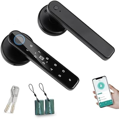 Fechadura Inteligente por Impressões Digitais, Fechadura Eletrónica 6 em 1, Aplicação Tuya, Cartão IC, NFC, Impressão Digital, Palavra-passe Digital, Chave Mecânica