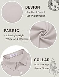COOFANDY Boy's Linen Short Sleeve Shirt Classic