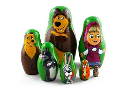 Bear Nesting Dolls Set 7 pcs - Figurines Matryoshka Nesting Doll - Home Decor - Handmade Nesting Dolls Gifts