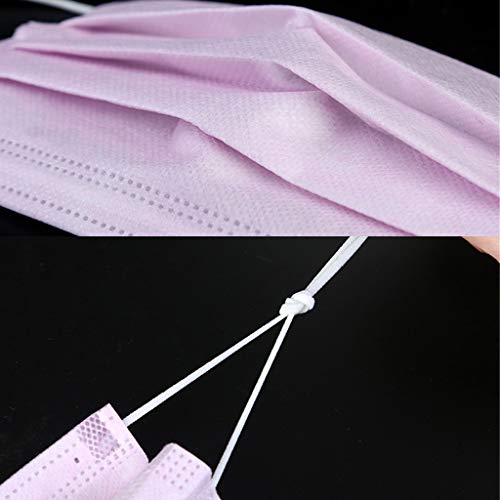 50 Pcs Disposable Non-Woven Face Masks Dental Surgical Hypoallergenic Breathability Comfortable Ear Loop Great Prevention Allergies and The Flu (Pink)