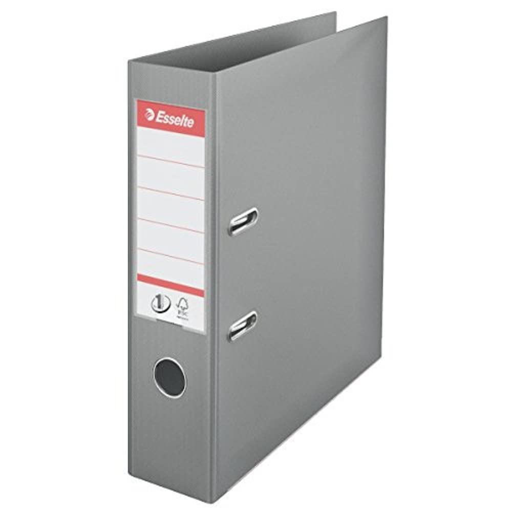 Esselte No. 1 Power Lever Arch File A4 75 mm - Light Grey, Pack of 10