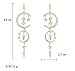 Temperament Of Fashion Long Stars And The Moon Diamond Earrings (Gold)