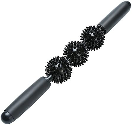 Uleecy Spiky Balls Muscle Roller Stick Handle Body Massage Ball Set for Deep Tissue, Trigger Point Therapy, Fascia and Cellulite Blaster Remover, Yoga