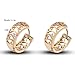 Hollow Out Flower Crystal 18k Gold Plated Earring Stud Women Jewelry + 925 Sterling Silver Earnuts Gs0453