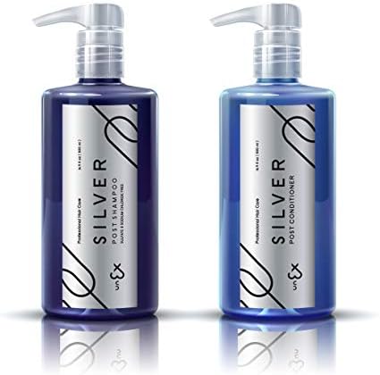 UNEX Silver Shampoo and Conditioner 16.9 fl.oz (500ml)- Blonde and Silver