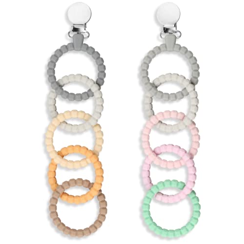 Kalovin Teether Rings, Silicone Sensory Teething Ring, Baby Teether