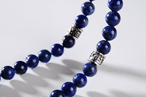 Mala Beads Necklace, Mala Bracelet, Buddhist Prayer Beads Necklace, Tassel Necklace (Lapis Lazuli)