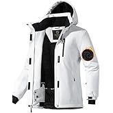 FREE SOLDIER Women's Waterproof Ski Snow Jacket Fleece Lined Warm Winter Rain Jacket with Hood Fully Taped Seams