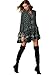 Milumia Women's Bohemian Fall Tribal Print Long Sleeve Swing Dress Dark Green XL