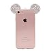 iPhone 7 Case, MC Fashion Flexible Cute 3D Bling Bling Crystal Rhinestone Mickey Mouse Ears Soft Clear Transparent TPU Shell Case Skin Apple iPhone 7 (2016) (Clear Ears)