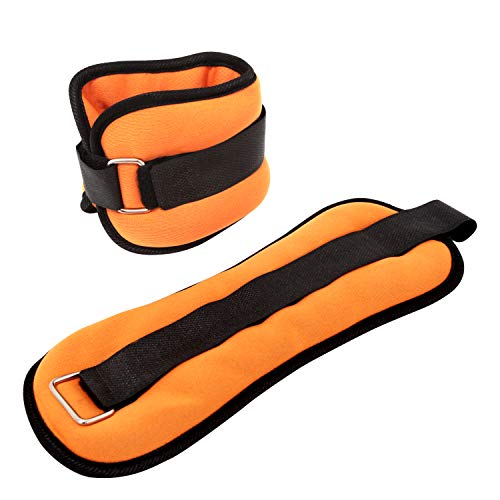Wesoke Ankle/Wrist Weights, Small Hand Leg Arm Cuff Weight Set for Women Men and Kids, with Adjustable Straps for Fitness Dancing Exercise Gym Workouts Training Running Aerobics (1 Pair, 2lb Orange) - Thumbnail 6