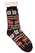 SDBING Women's Warm Cozy Fuzzy Fleece-lined Knee Highs Christmas gift Slipper socks (Brown)