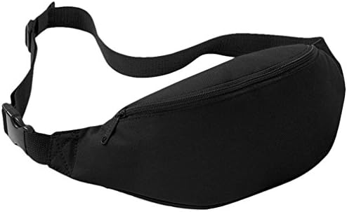 Qualitydreamei Unisex Waist Bag Packs Belt Men Women Travel Waist Bags Black