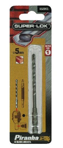 BLACK+DECKER Piranha Super-Lok Masonry Hex Shank Drill Bit, 5 x 102 mm, 1-Piece