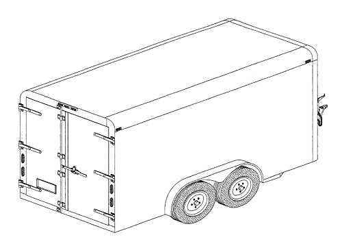 Covered Cargo Trailer Parts Kit - 7,000 lb - Brake Axle with Idler Axle - Frame Width 60" - Model 12CC (Standard)