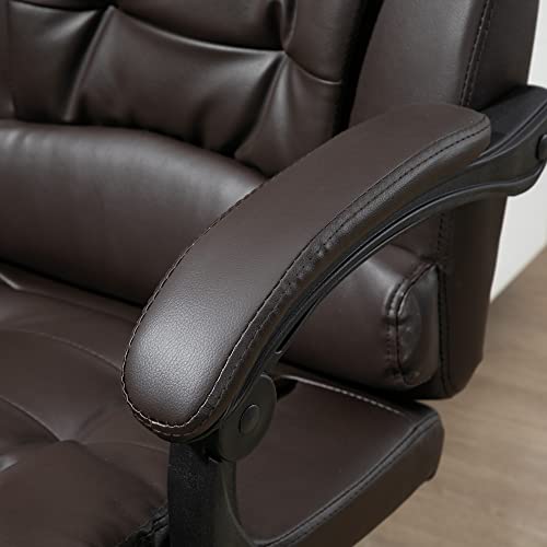 High Back Ergonomic Executive Office Chair, PU Leather Computer Chair with Retractable