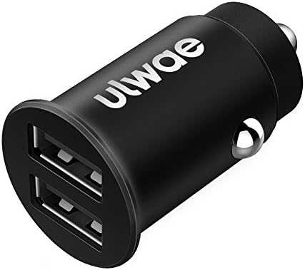 Ulwae USB Car Charger Zinc-alloy Shell, 4.8A/24W High Power Dual Port for for iPhone 7 / 6s / Plus, iPad Pro / Air 2 / mini, LG, Nexus, HTC and for Galaxy S7 / S6 / Edge / Plus, Note 5 / 4 and More