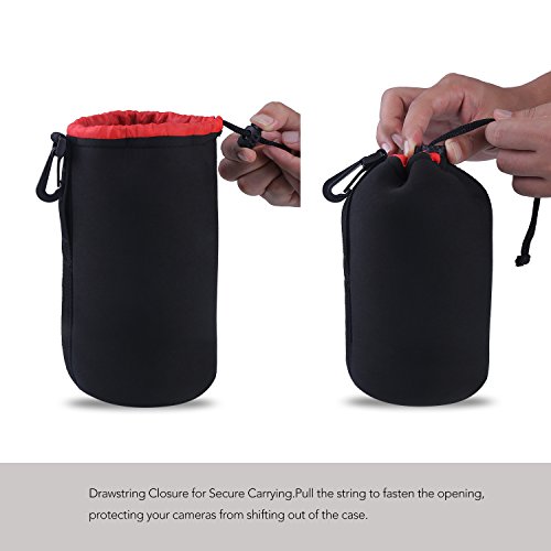 Camera Case Protective Neoprene Carrying Bag for Action Cameras and DSLR Camera Lens - Thumbnail 5