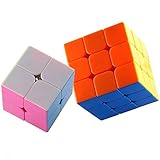 Dreampark 2 Pack 2x2 3x3 Anti-pop Speed Cube Stickerless Smooth Magic Cube Puzzles