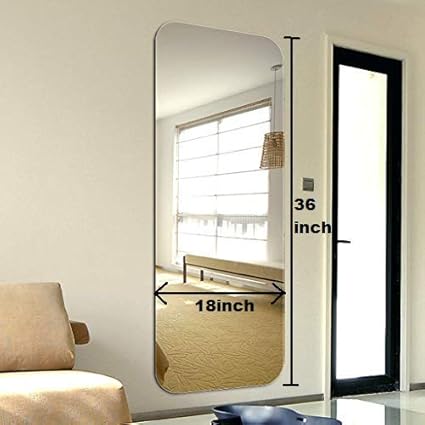 SEVEN HORSES Large Full Length Frameless Bevelled Dressing Mirror (Size:18 X 36 Inch)