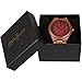 Wood Grain Handmade Mens Red Sandalwood Natural Wooden Watch with Genuine Brown Leather Band