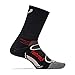 Feetures! Men's Elite Light Cushion Mini Crew, black + Red, large