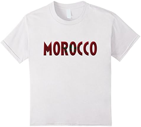 Kids MOROCCO - Moroccan Flag Colors Letters Souvenir T-shirt 10 White