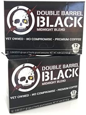 Alpha Coffee, Dark French Roast, 24 Total K Cup Pods, 2 Boxes of 12 Single Cup Coffee for Keurig K-Cup Brewers, Double Barrel Black Midnight, Intense, Bold, 100% Arabica