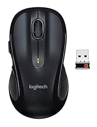 Logitech M510 Mouse inalámbrico de computadora - cómoda forma con recibidor USB, con botones atrás adelante y movimiento de lado a lado, gris oscuro