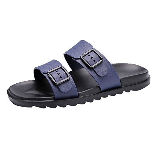 New in Respctful âœ¿Unisex Leather Sandal Slip-On Flat Sandal Lightweight Beach Shoe Blue