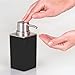 mDesign Rectangle Plastic Refillable Liquid Soap Dispenser Pump Bottle for Bathroom Vanity, Countertop, Sink - Holds Hand Soap/Sanitizer, Essential Oils, Lumiere Collection, Black/Brushed Chrome