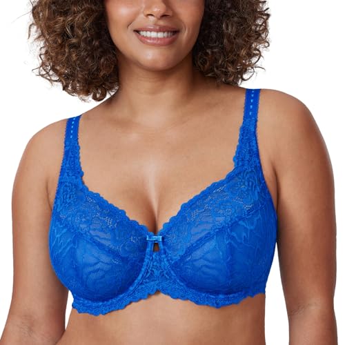 DELIMIRA Women's Minimizer Lace Full Coverage Bras