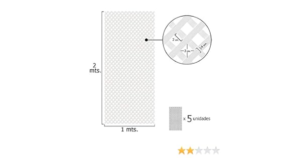 Papillon 8091560 Celosia PVC Fija Blanco Set 5 Piezas de 2 x ...