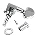 YMC Chrome-Tuning-Peg-Round-3L3R 6 Pieces 3L3R Acoustic Guitar Tuning Pegs Machine Head Tuners Chrome Guitar Parts with ferrule, threaded, 6pcs screws