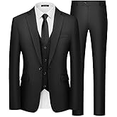 MAGE MALE Men's 3 Piece Suit Slim Fit One Button Business Wedding Formal Blazer Jacket Vest Pants Set