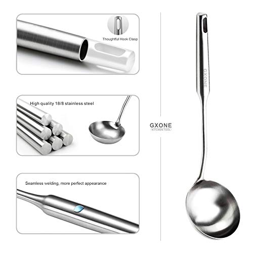Soup Spoon Ladle,304 Stainless Steel Cooking Spoon Kitchen Tool For Wok
