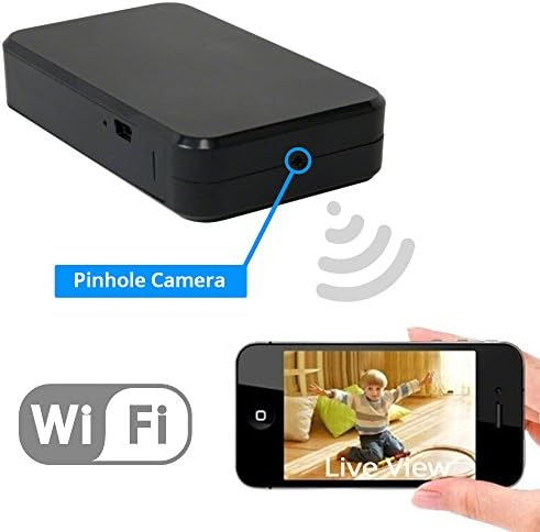 WiFi Hidden Spy Camera | 1080P HD Motion Activated DVR IP Nanny Cam | Wireless, P2P, Self Contained | Internet Streaming Mini Black Box -View Live Iphone Android Tablet Computer | Easy To Set Up &amp; Use
