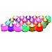 LANKER 24 Pack Flameless Tealight Candles, 7 Color Changing Battery Operated Led Tea Lights, Electronic Fake Candles, Decorations for Wedding, Party, Christmas, Halloween (7 Color Changing)