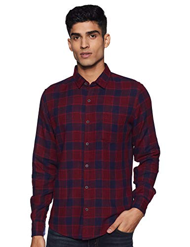 united colors of benetton men's checkered casual shirt