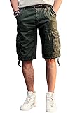 INFLATION Mens Flat Front Shorts Casual Relaxed Fit Cargo Shorts 100% Cotton Shorts with Pockets