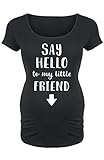 Jinson Women's Maternity Cute Print Funny T-Shirts Pregnancy Mommy Scoop Neck Top Solid Side Ruching T Shirt